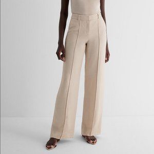 Express Editor High Waisted Linen-Blend Pintuck Trouser Pant NWT sz12